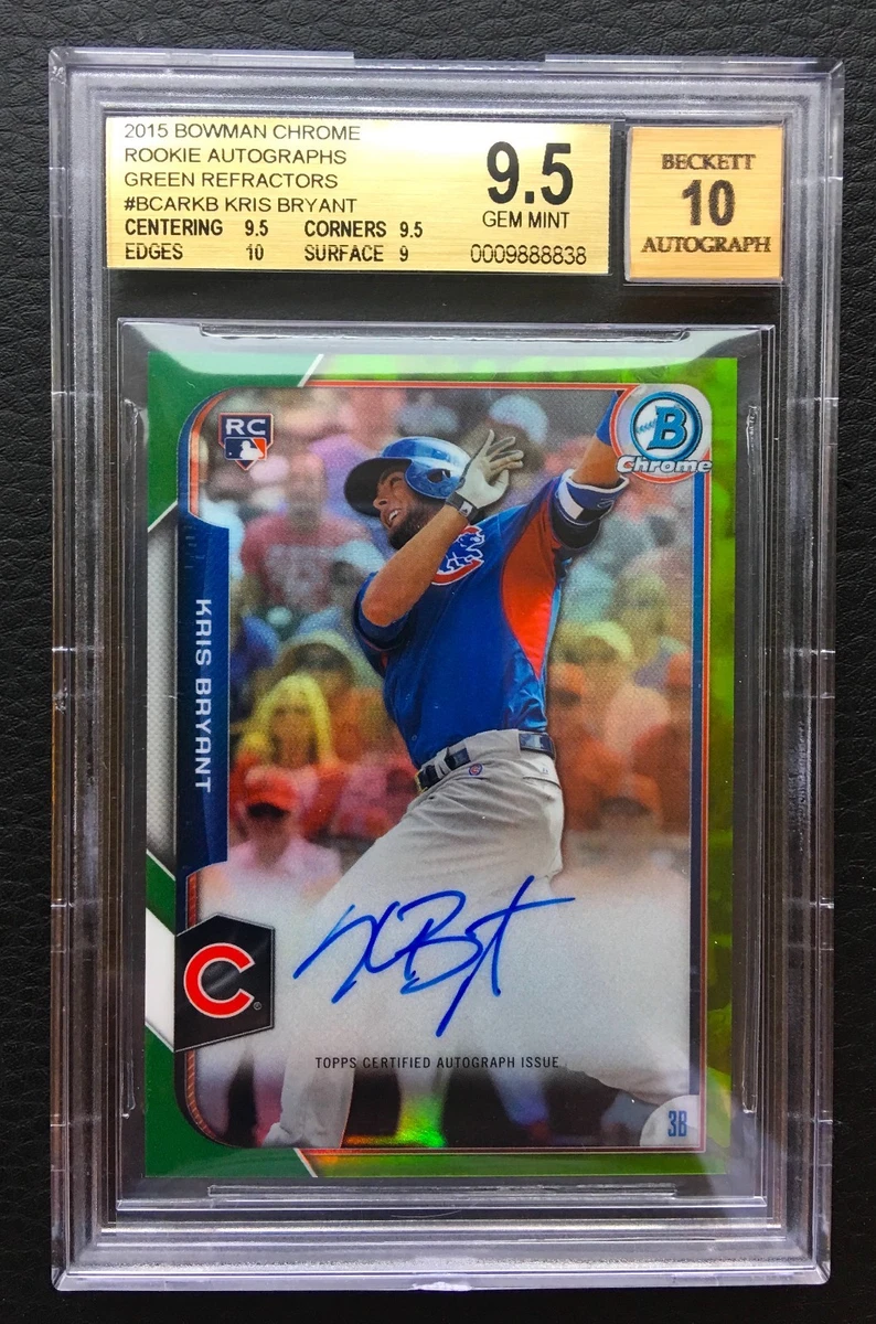 ⚾ Kris Bryant BGS 9.5 GEM MINT 2015 Bowman Chrome Green Refractor 