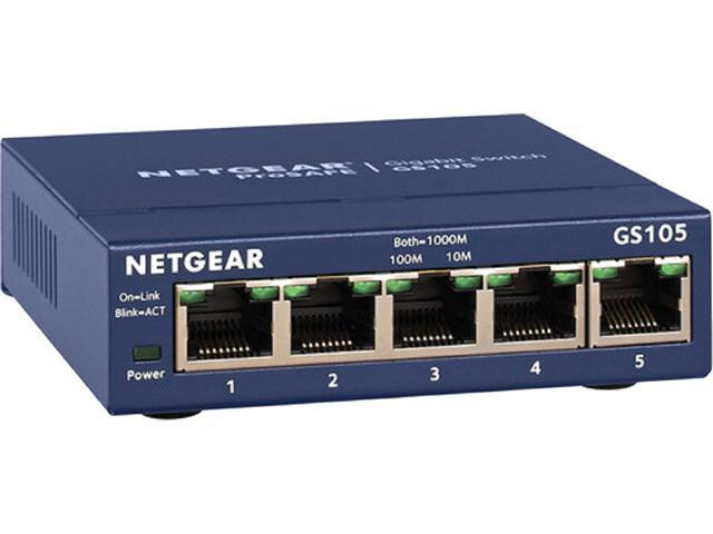 NEW! NETGEAR ProSAFE GS105 - 5 Port Gigabit Ethernet Switch