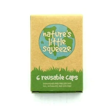 WeeSprout Reusable Caps Natures Little Squeezer, White, 6 per Box