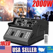 2000W 18LED Smoke Fog Bubble Machine RGB Light DMX Stage DJ Fogger Bubble Blower
