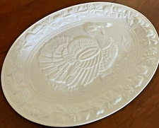19" Oval White Turkey Platter — Fruits Thanksgiving — Sanor Ceramica Portugal