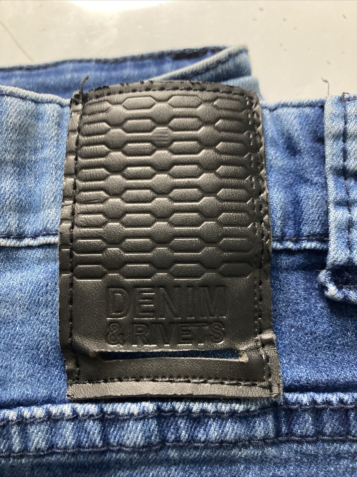 Denim & Rivets blue Men 34 X 30 Biker Fit Acid Washe… Gem