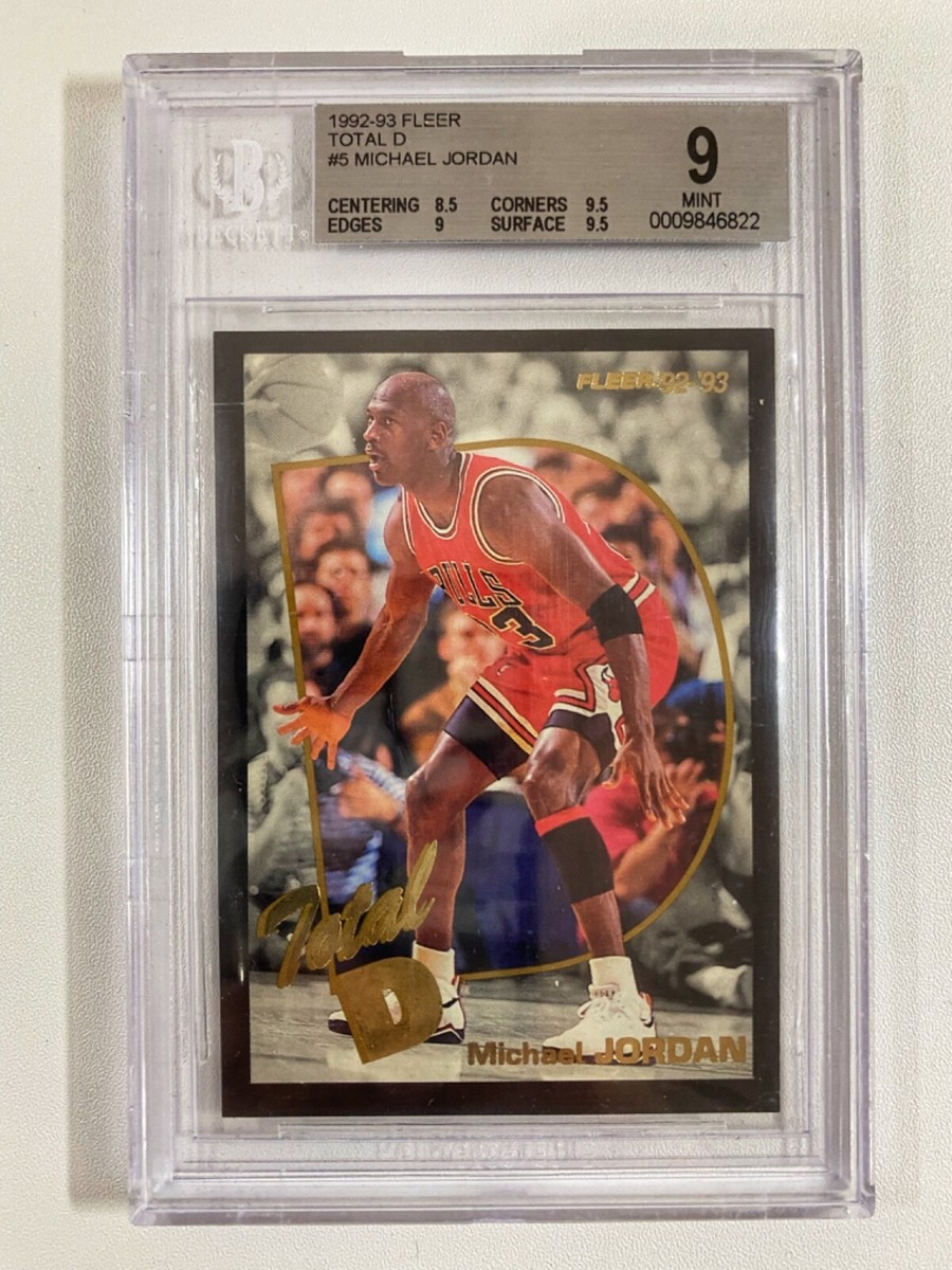 1992-93 Fleer Total D MICHAEL JORDAN BGS 9 MINT w/ SUB 9.5 VERY 