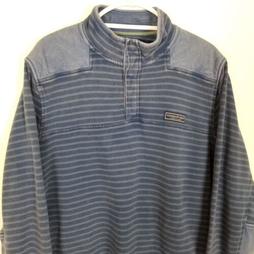 Vineyard Vines Men Woodhouse Garment Dye Shep Sweatshirt Sz XL Blue Snap Neck - Picture 2 of 10