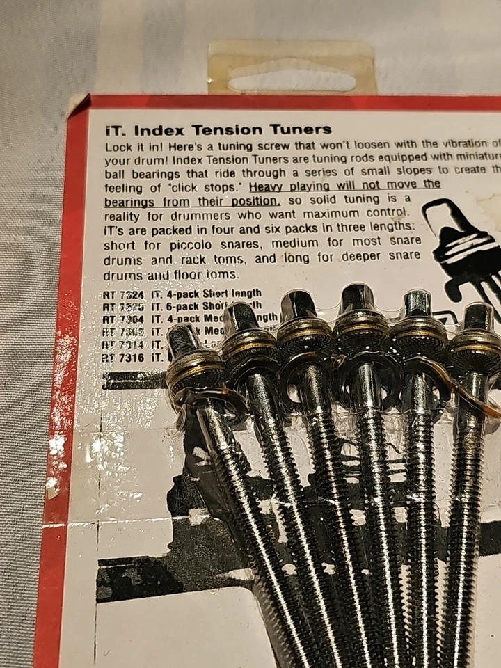 (6) VINTAGE 1960's SLINGERLAND 2" DRUM TENSION RODS TOM SNARE New sealed  - Image 3 of 4