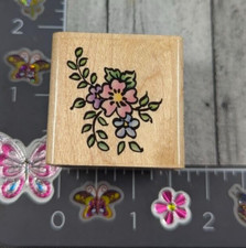 Stampendous Flower Plant Bouquet C137 Rubber Stamp Wood H69