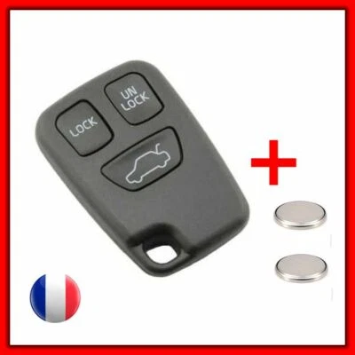 MYGOODPRICE Coque Plip Clé Télécommande Volvo S40 V40 S70 V70 C70 XC90 XC70 3 Boutons + PILE