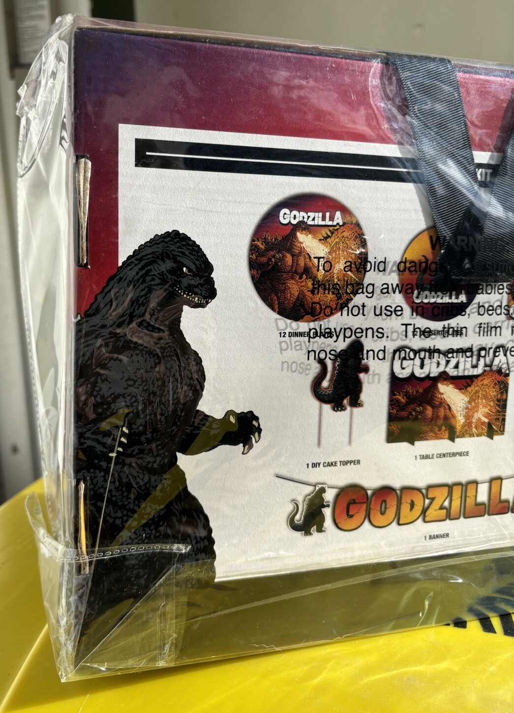 GODZILLA Birthday party Supplies Set Plates Cups Cake Topper Napkins