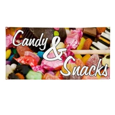 Vinyl Banner Multiple Sizes Candy & Snacks Advertising Printing A Outdoor