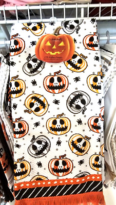 Colordrift Kitchen Towels Halloween Pumpkin Pattern Set of 2 Jack O Lantern