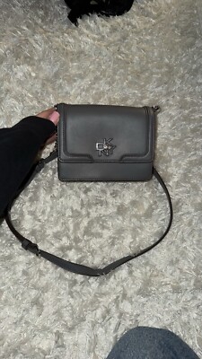 DKNY Black Leather Small Catherine Flap Shoulder Bag