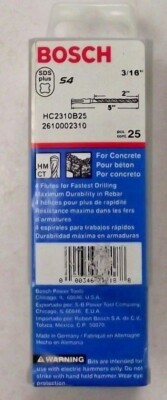 Bosch HC2310B25 3/16'' x 2'' x 5'' Tapcon Hex SDS Plus Shank Bits 25 Pack