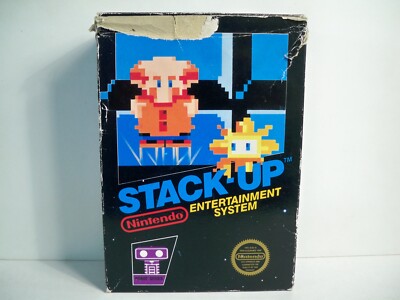 K25i46797 STACK UP W/ BOX 90% COMPLETE 1985 NES NINTENDO VINTAGE ROB ROBOT