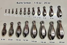 10 Pcs Bank Sinker Fishing Sinkers - Weights ( select )