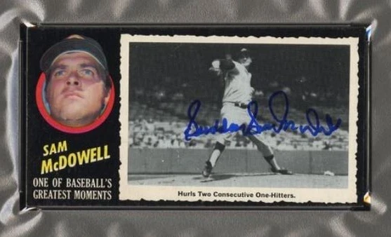 1971 Topps Greatest Moments Sam McDowell Baseball Card Signed PSA 5 Certified 10 - Image 2 of 4