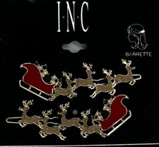 Santa 's Sleigh  Reindeer Hair Barrettes: Two So Pretty 