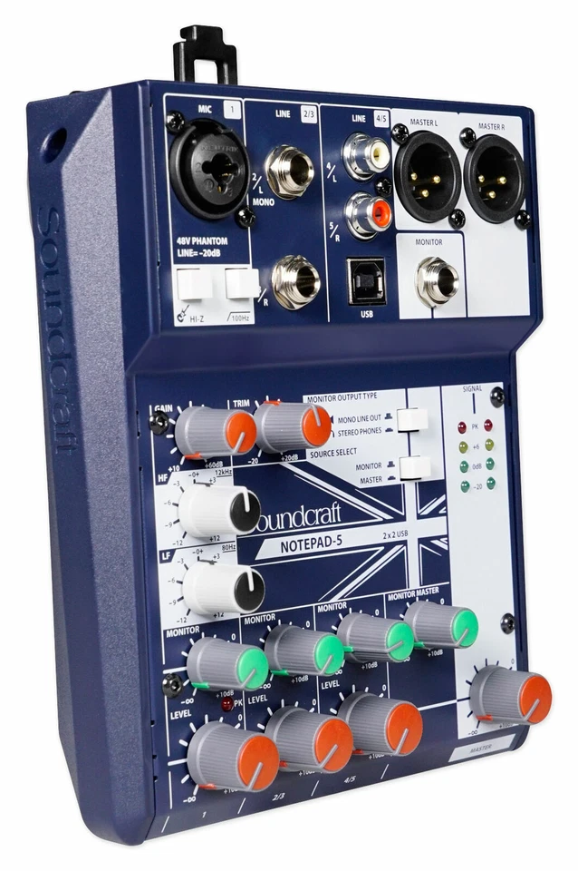 Soundcraft Notepad-5 Channel Podcast Mixer Podcasting Interface w/USB For Mac/PC - Image 2 of 4