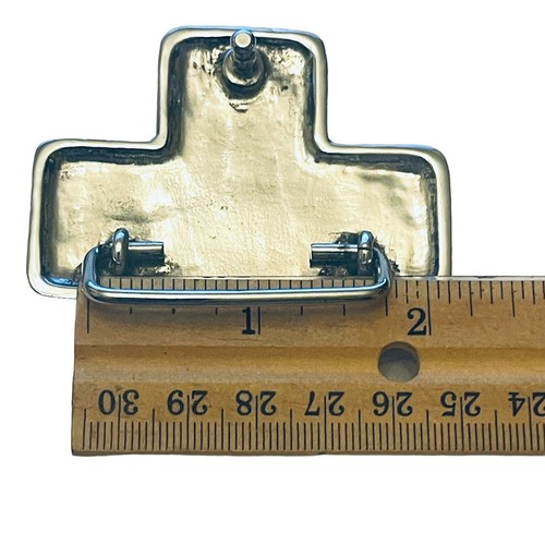 Southwestern Belt Buckle Interchangeable Silver Tone Cross Rhinestone with Loop - Picture 6 of 12