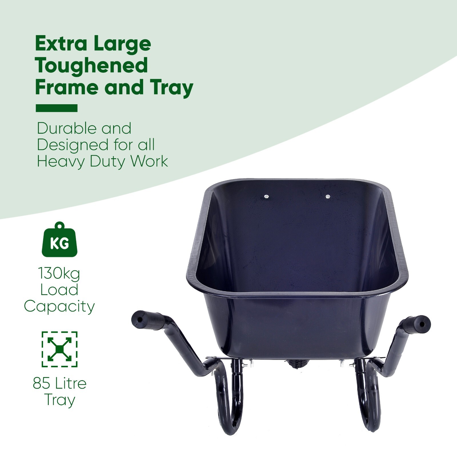 Heavy Duty WHEELBARROW Garden Builders Metal Barrow with Tip