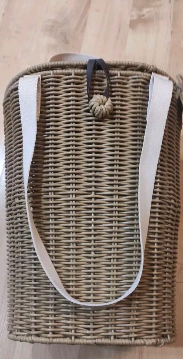 Outdoor Drinks Hamper 36x29x21cm Poly Rattan Max 10kg With Handle