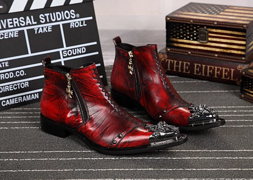 Cowboystiefel Stiefeletten Rock Leder Stiefel Punk Reitschuhe Westernstiefel S03 - Bild 23 von 28