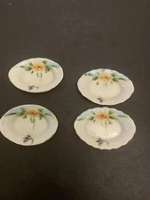 Antique Hand Painted Porcelain Individual Open Salt Cellar Set of 4 Japan