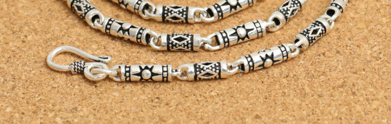 Men's Necklace Fantasy Mix Cylinder Necklace 4 mm 925