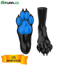 Furrjoi Silicone Blue Dog Feet Footwear For BDSM Gay Fetish Cosplay Puppy Love
