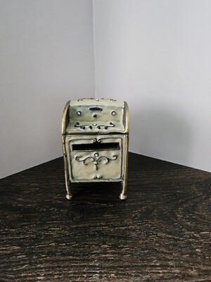Vintage Painted Brass Stamp Holder