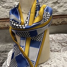 Vintage Mod Long Skinny Silk Scarf 60x6  