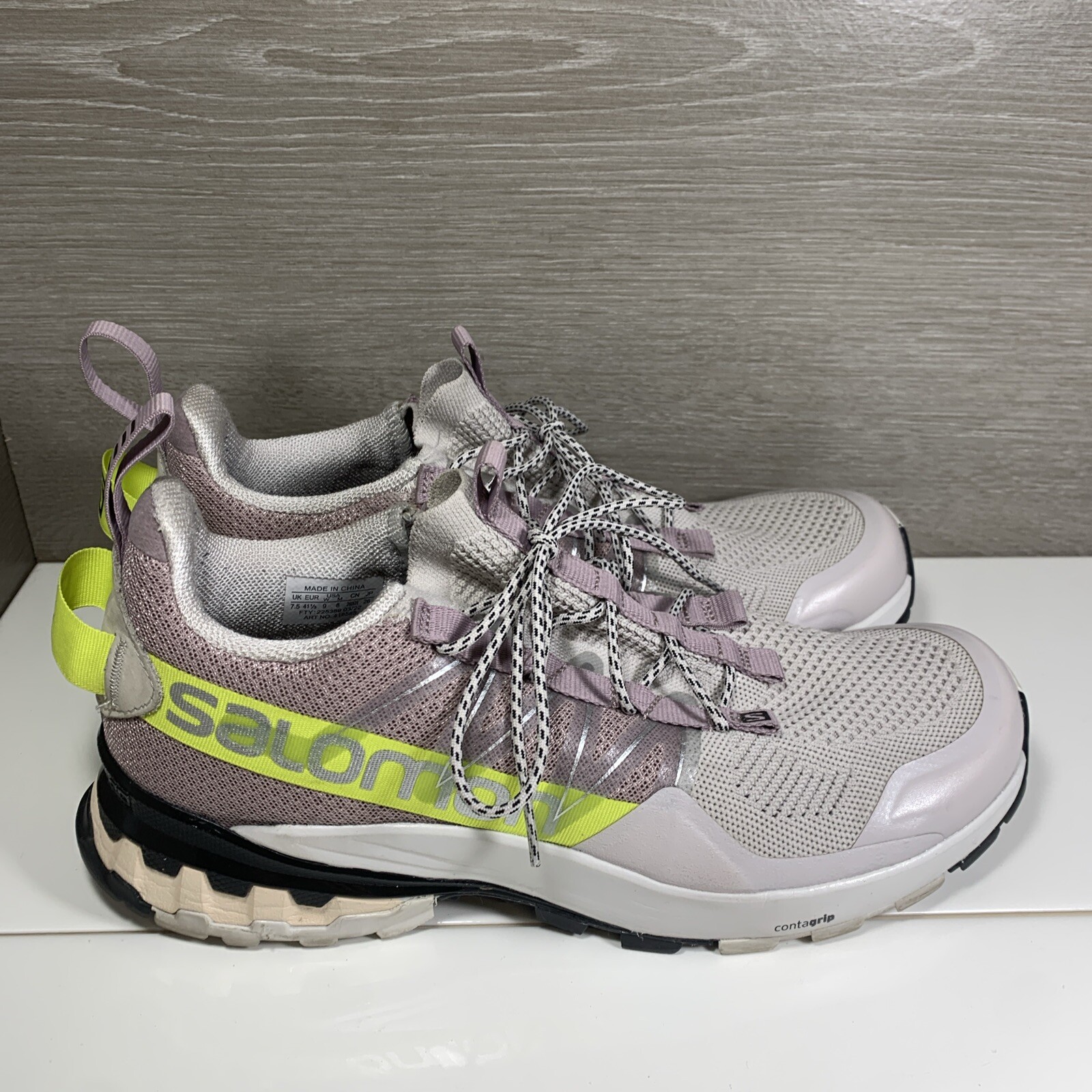 Scarpa da trail running Salomon XA Cover (unisex) taglia W 9 M 8 grigio giallo usata in ottime condizioni