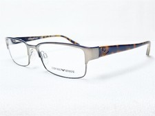 NEW Emporio Armani EA1036 3110 Mens Gunmetal Rectangle Eyeglasses Frames 53/17