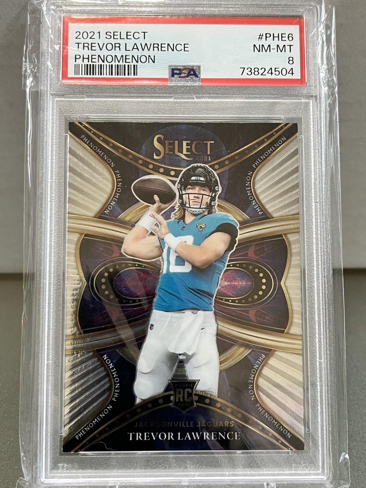 2021 Panini Select Phenomenon #PHE6 Trevor Lawrence RC Rookie PSA 8 NM-MT