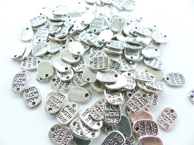 Label Anhänger Etikett Metall ''MADE WITH LOVE/HANDMADE'' Auswahl Nähen Hobby DIY