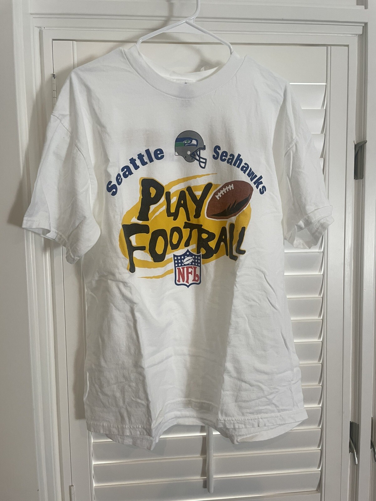 LogoAthletic Seattle Seahawks “Play Football” Vintage T-Shirt, Size XL