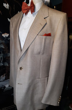 VTG 70s 80s Lanvin Paris Sport Coat 44 Tall Beige Wool Blazer Sport Coat