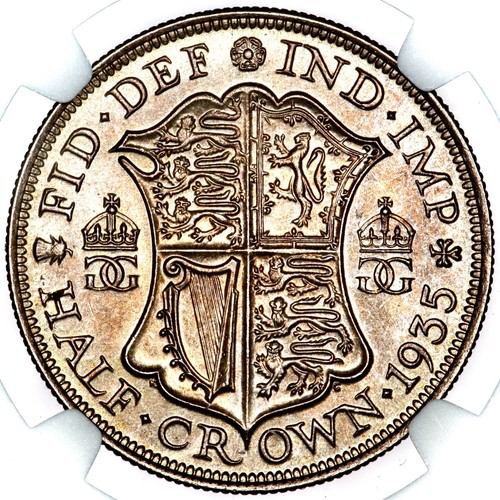 1935 George V Great Britain Silver Halfcrown Half Crown 1/2C NGC MS63 - Picture 3 of 5