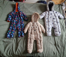 3x Bundle of baby pramsuits snowsuits - 12-18 Months - Padded