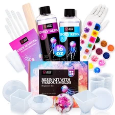 LETS RESIN Epoxy Resin Kits and Molds Complete Set, 16oz Resin Art Kit with