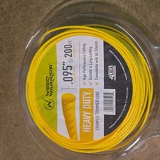 Weed Warrior .095" x 200 FT. HEAVY DUTY Crimped Trimmer Line YELLOW Made in USA