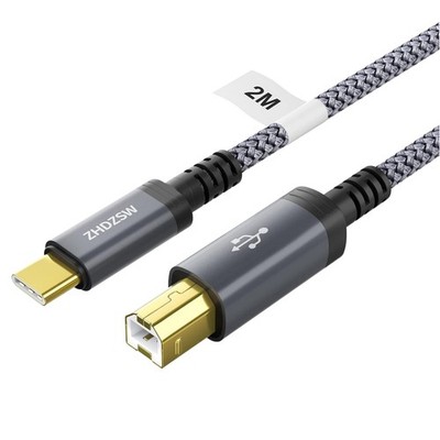 USB C USB B Kabel Druckerkabel Scanner 2M Nylon Geflochten