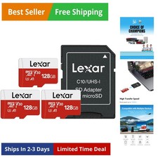E-Series 128GB Micro SD Card 3 Pack, microSDXC UHS-I Flash Memory Card with A...
