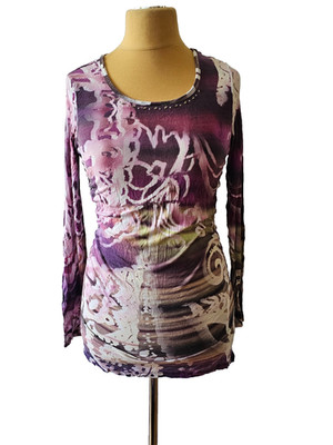 BIBA Gr.S hübsche Bluse aus Viskose bunt lila Jersey
