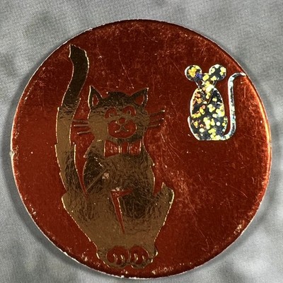 POG HoloFoil Milkcap Vintage 90's Retro Red Cat Bow Tie