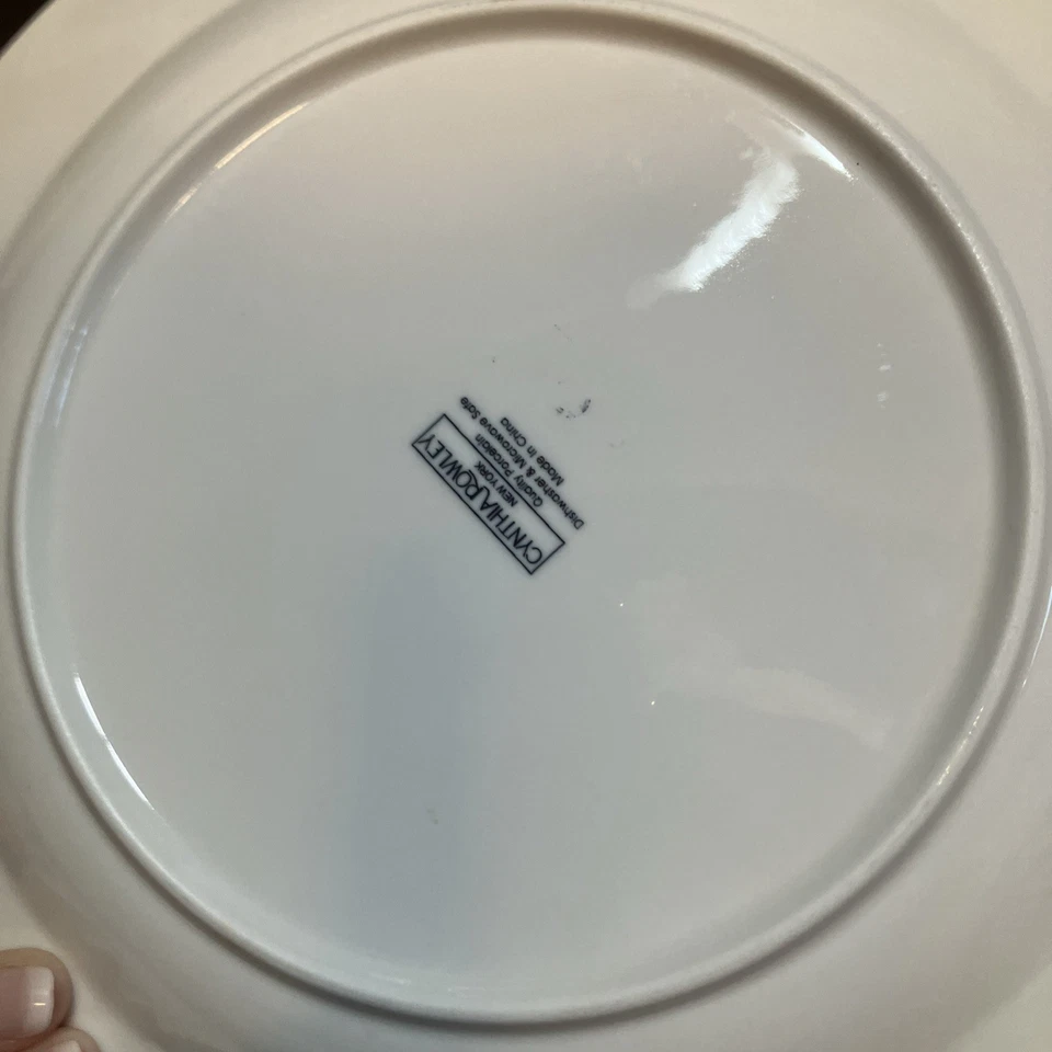 CYNTHIA ROWLEY Porcelain Plates White Set Of 3 - Image 3 of 4