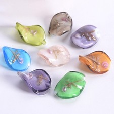 20x17mm Twist Lampwork Handmade Flowers Loose Beads for Jewelry Making DIY Lot
