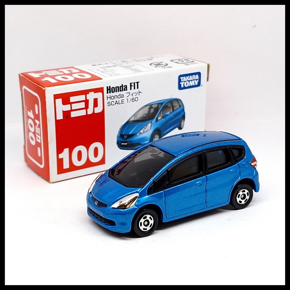 TOMICA 100 HONDA FIT 1/60 TOMY DIECAST CAR JAZ Blue 2010 New (RA