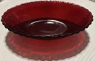 Anchor Hocking Royal Ruby Red Oval Bowl Scallop Edge Carnival Glass Trinket Dish