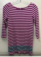 A Pea In The Pod Size S Striped 3/4 Sleeve Stretchy Blouse Maternity Top VGUC