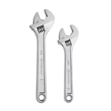 8 In. and 12 In. Chrome Adjustable Wrench Set (2-Piece)